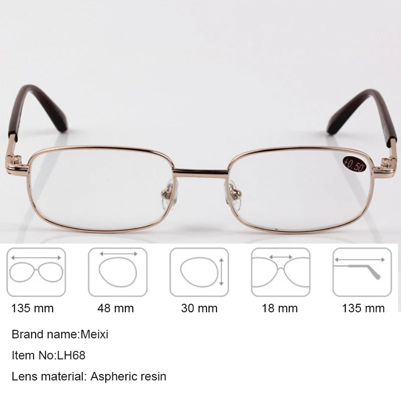 Мужские Женские очки для чтения, полимерные линзы, Пресбиопия, оправа из сплава, очки унисекс+ 0,5+ 0,75+ 1,25+ 1,75+ 2,25+ 2,75+ 3,25+ 3,75