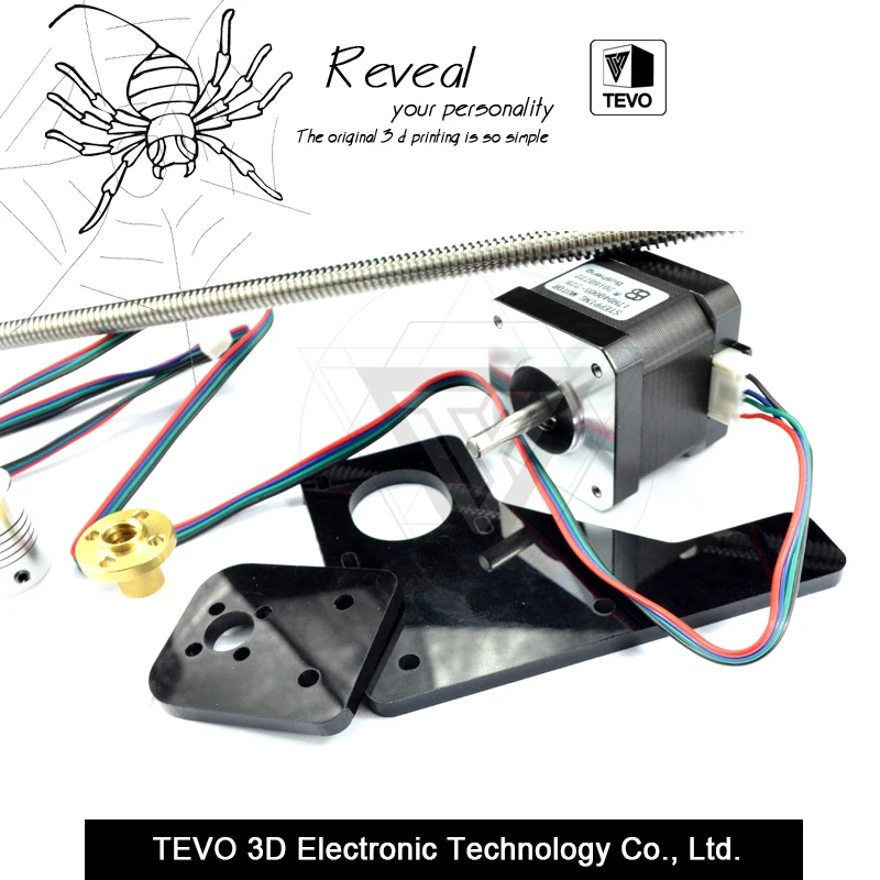 TEVO Тарантул двойной Z Axis Upgrade Kit Nema 42 Шаговый двигатель и T8* 2 свинцовый винт 375 мм 8 мм с латунной медью для части 3D принтера