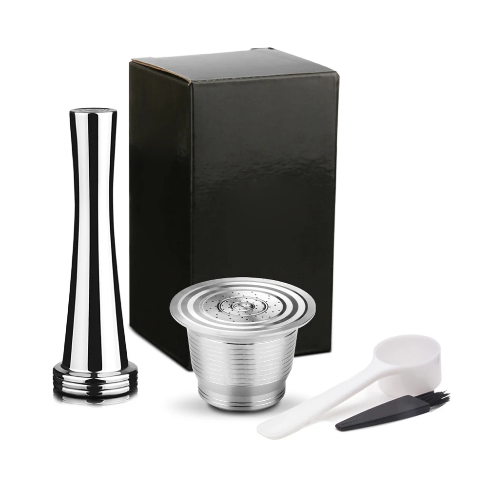 Newly Stainless Steel Reusable Refillable Coffee Pod Filter with Press Tamper Coffeeware Set TE889 Newly Stainless Steel Reusable Refillable Coffee Pod Filter with Press Tamper Coffeeware Set TE889