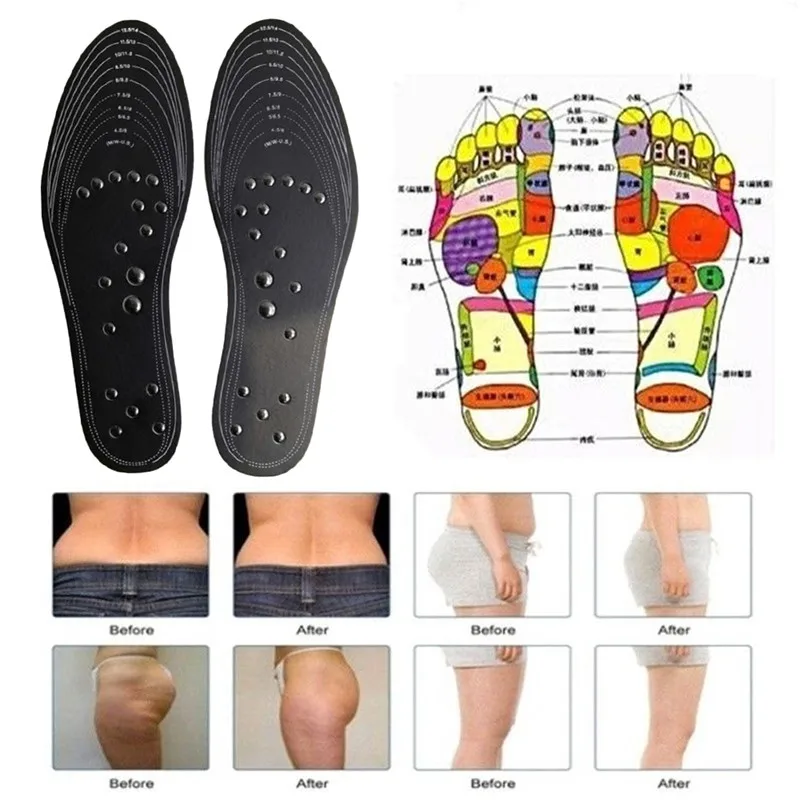 1 пара магнитной терапии стельки для обуви хлопок пена для похудения потеря ног Массажер колодки Массажная обувь для ног вставки терапия