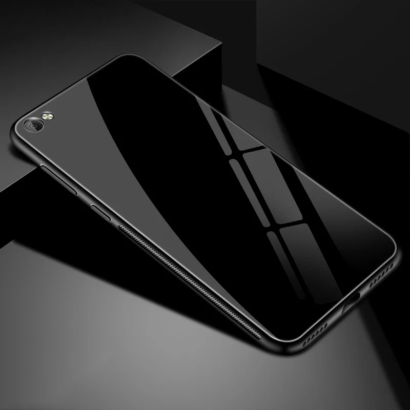 Роскошный для Xiaomi Redmi Примечание 5A чехол из закаленного стекла с твердым мягким краем для телефона для Xiaomi Redmi Примечание 5A силиконовый чехол 3d 5,5 - Цвет: Black