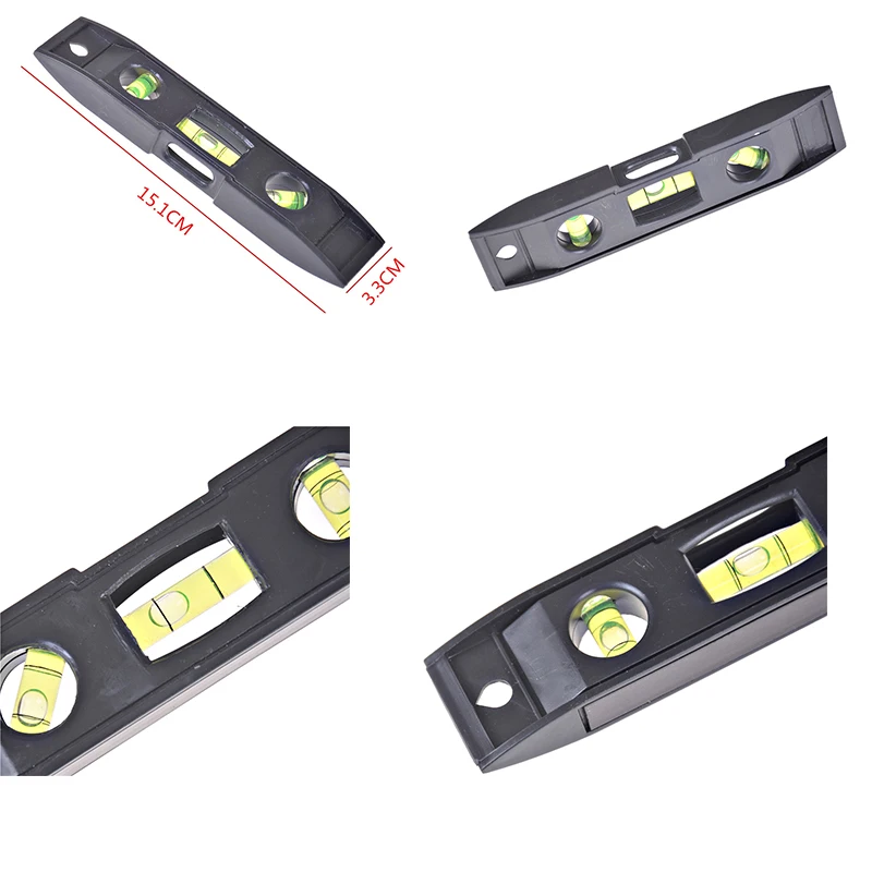 

1 PCS Level Measure Tools Black Plastic Spirit Level Ruler Magnet Bubble Plumber Measurement Tools Spirit Level Torpedo