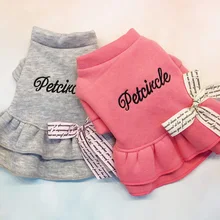 Cão de estimação de algodão quente vestidos para cães pequenos wimter filhote de cachorro gato vestido shih tzu maltese roupas para animais de estimação saia