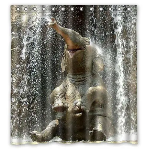 

Custom Cute animal Elephant Shower Curtain 180x180cm Waterproof Polyester Fabric Shower Curtain