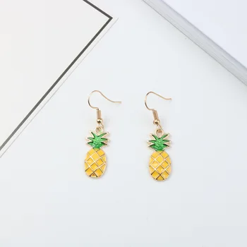 

10 pairs/lot Pineapple Earrings Cute Fashion Jewelry Accessories Tropical Fruit Pineapple Earrings for Women Girl