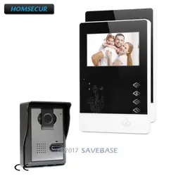 HOMSECUR 4,3 "проводной видеодомофоны системы с ИК Ночное Видение для дома безопасности