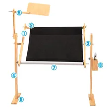 Solid Wood Cross Stitch Rack Adjustable Wooden Stand Desktop Cross Stitch Embroidery Frame Hot Sale brown color framed adjustable wing chun wooden dummy made of solid elm wood