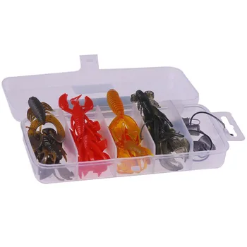 

Free shipping 27pcs soft bait fishing tool set hammer shrimp tyranid lure lead weight hook isca artificial para pesca wobbler