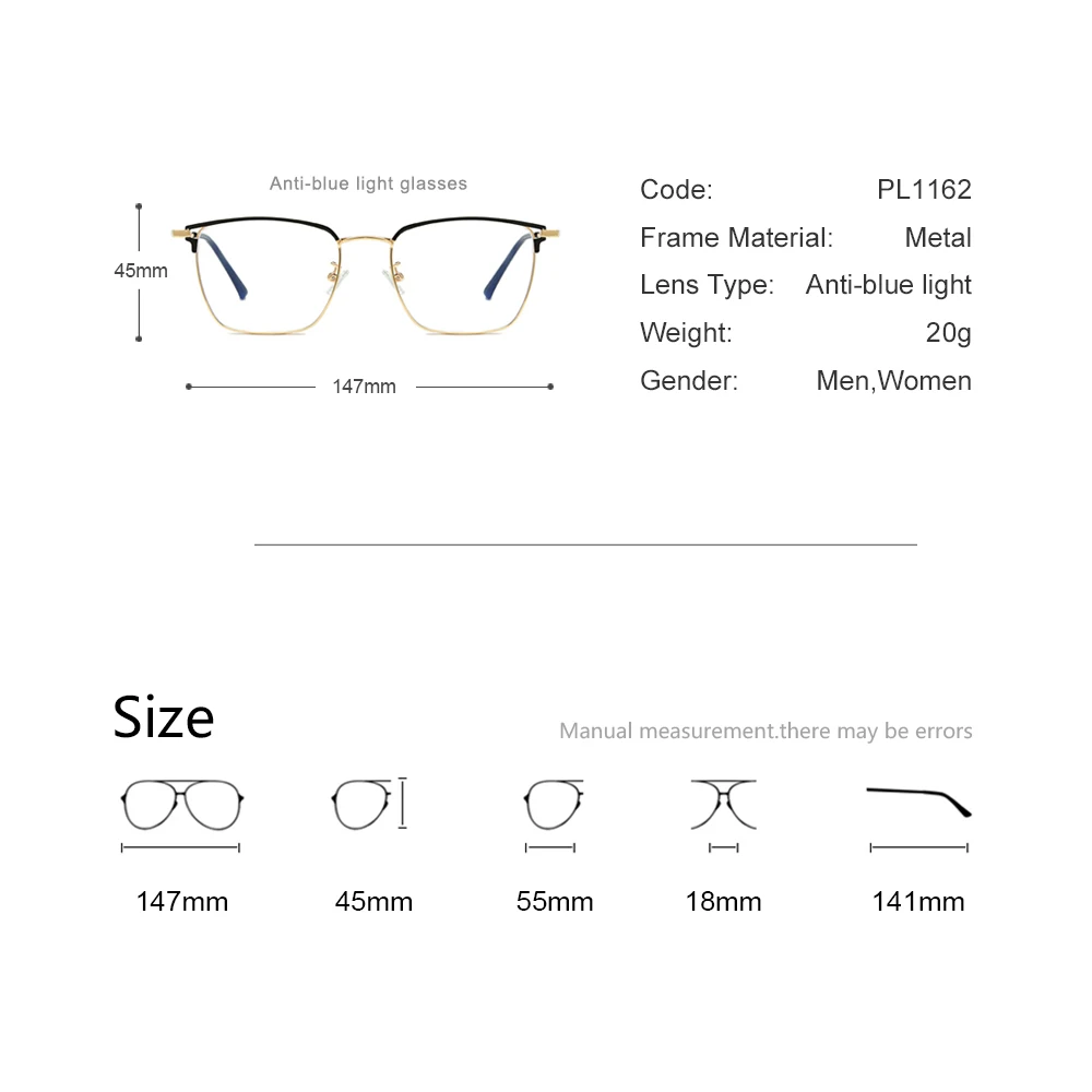 Мужская квадратная рамка для очков, вредные синие световые блокирующие очки для мужчин для женщин, антирадиационные компьютерные очки, очки для очков pl1162
