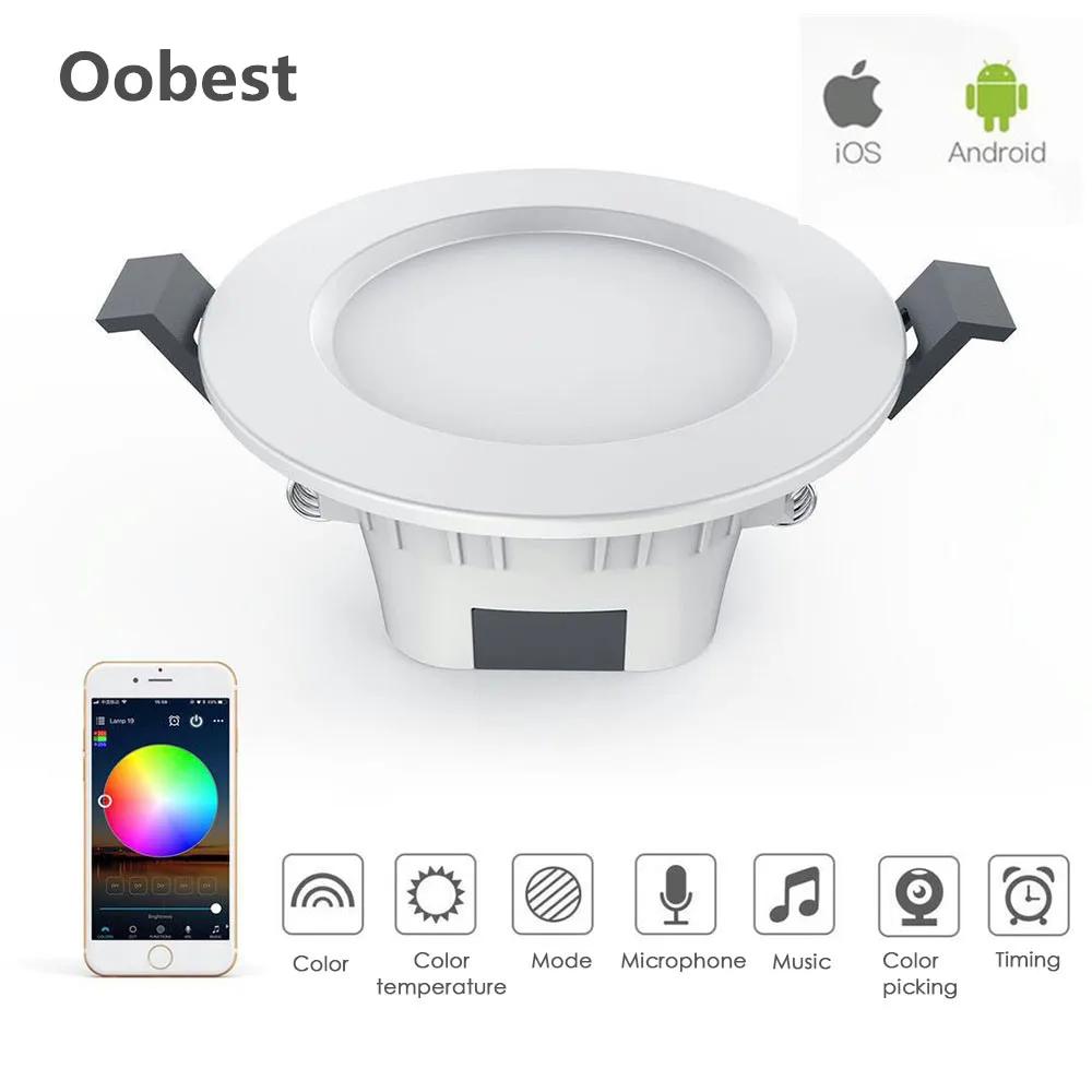 

1/2/3/4/5pcs RGBWW WiFi Smart Donwlight 4.5W Bluetooth Recessed Light Bulbs Lamp Indoor Music Spot Lighting Work with Mi App