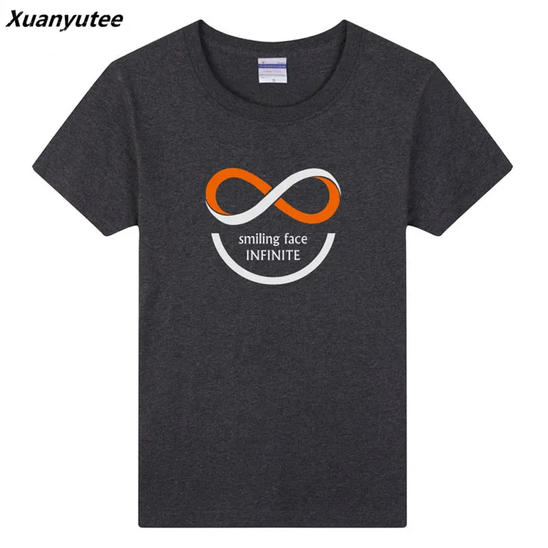 Xuanyutee 2018 Индивидуальные логотип Футболка Homme печати улыбающееся лицо бесконечное
