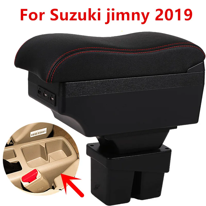

For Suzuki jimny armrest box USB Charging heighten Double layer central Store content cup holder ashtray accessories 2019