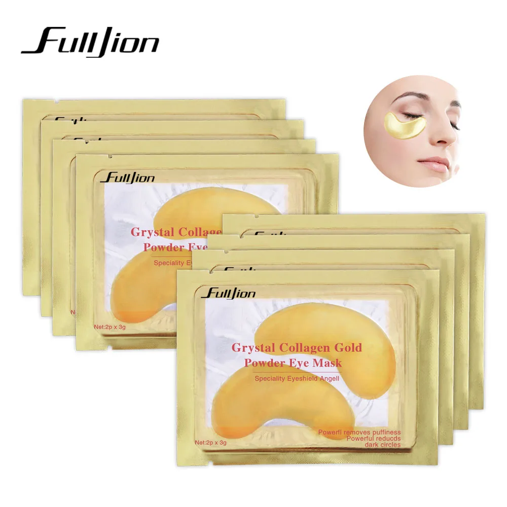 

Fulljion Gold Eye Mask Crystal Collagen Eye Patches Anti-Aging Remove Dark Circles Fine Lines Gel Mask Facial Treatment Eye Care