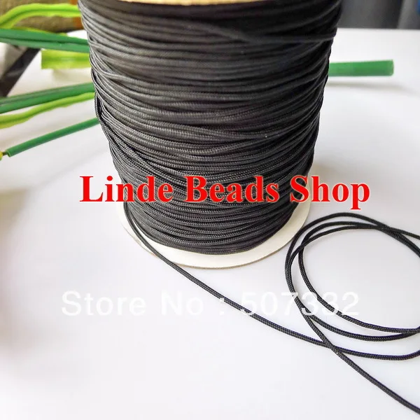

free shipping 1mm thread cord rope black Waxed Bead Cord fit bracelet&necklace string 310 meter