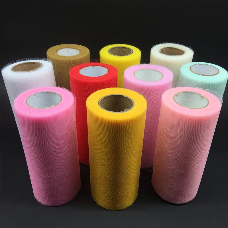

22M(15cm) High Quality Tulle Roll Mesh Fabric for Wedding Dress Cloth Netting Mosquito Net Solid Color Pettiskirt Veil Ball Gown