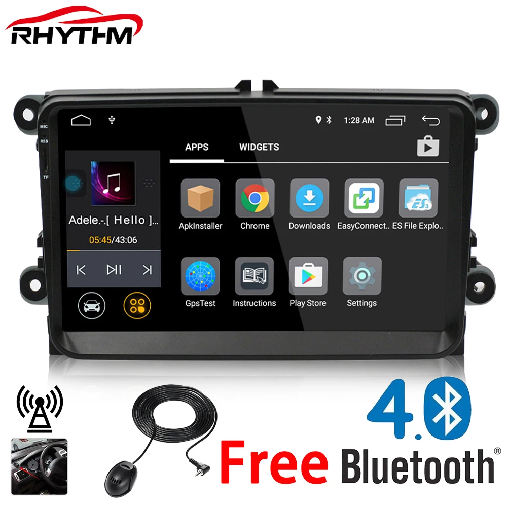 Ритм Android 6 0 Автомобильный Радио мультимедийный плеер для VW GOLF5 Polo Passat Jetta Tiguan gps