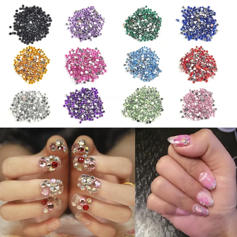 

Mix 12 Color 3000pcs 2mm Circle Beads Nail Art Tips Rhinestones Glitters Acrylic UV Gel Gems Decoration with Hard Case