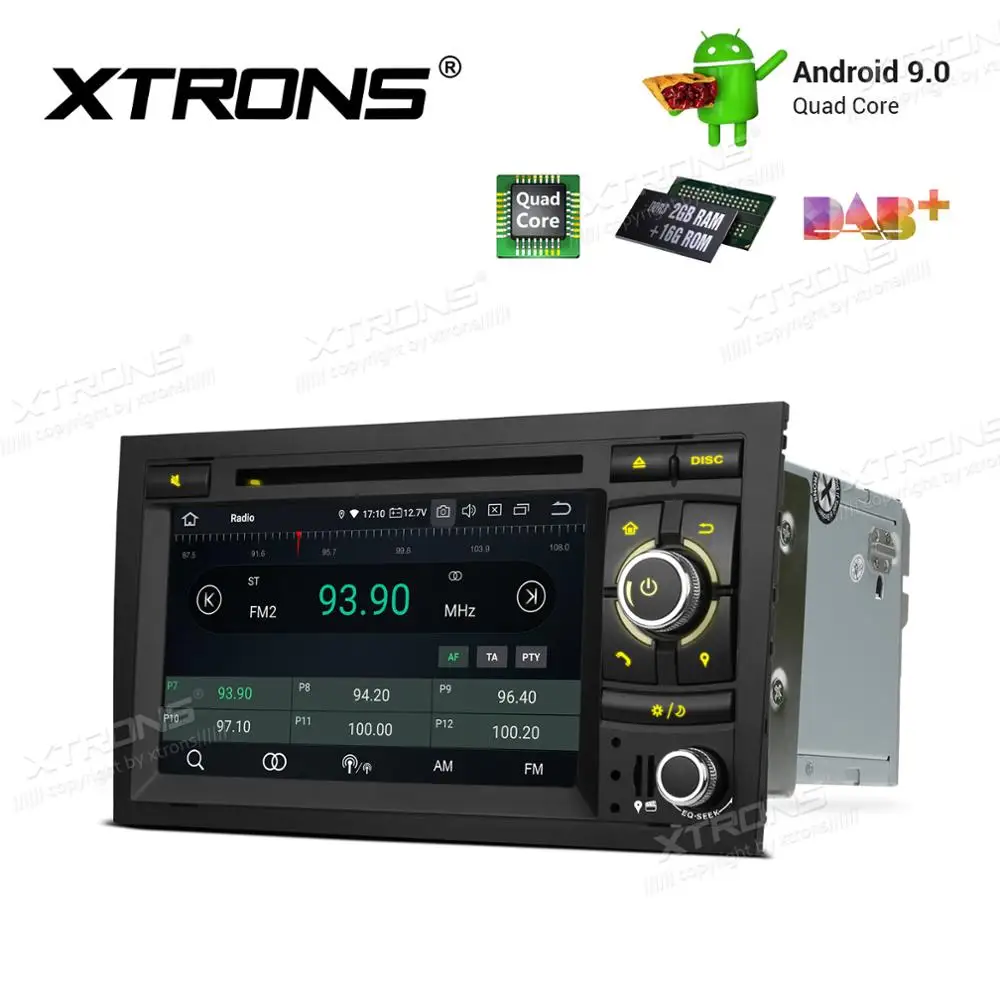Clearance 7" Android 9.0 OS Car DVD Multimedia GPS Radio for Audi A4 2000-2008 S4 2003-2008 RS4 2002-2008 with Car Battery Voltage Display 1