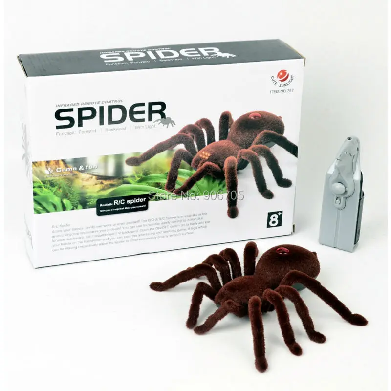 Remote Control Scary Creepy Soft Plush Spider Infrared RC Tarantula Toy Gift 