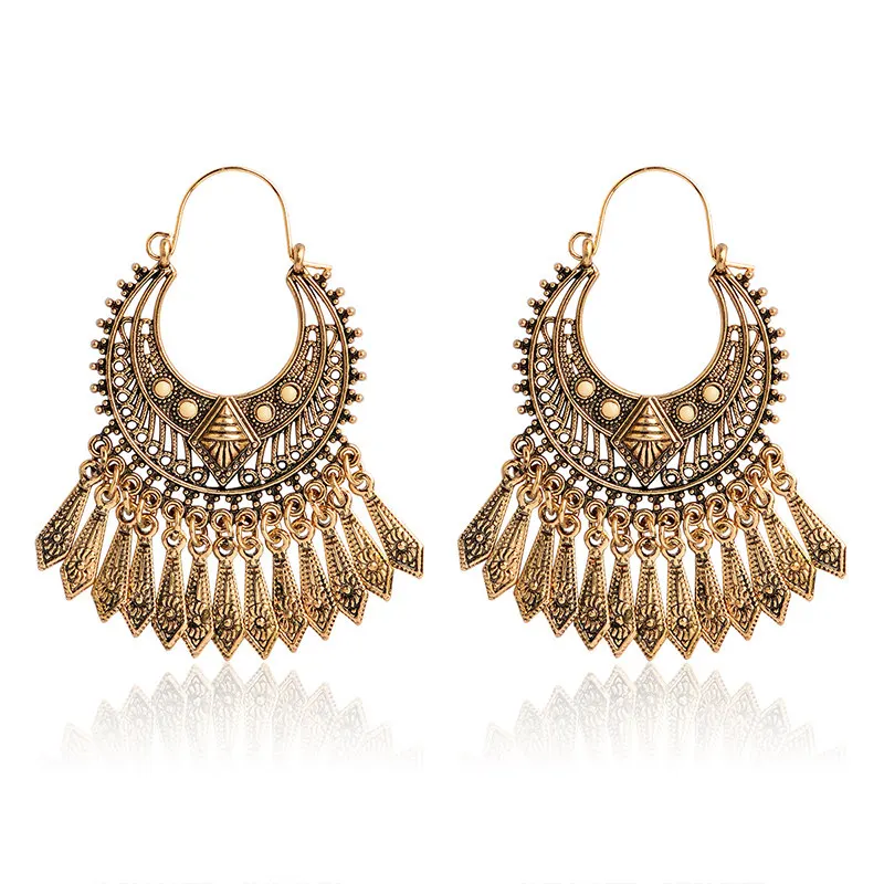 

Acnient Chandelier Dangle Hollow Tassel Earrings Gypsy Ethnic Style Bohemian Hippie Jewelry Earrings for women Gifts for her