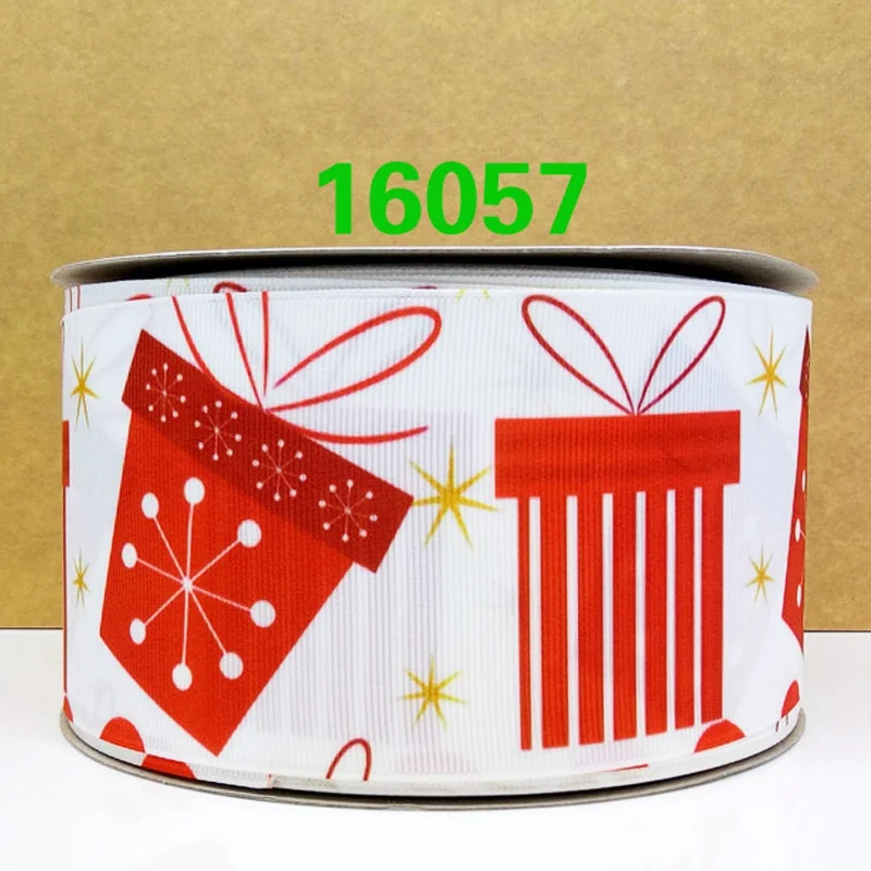 16057 50 ярдов в Размер Рождественская лента напечатанная grosgrain лента 16067 - Цвет: 16057