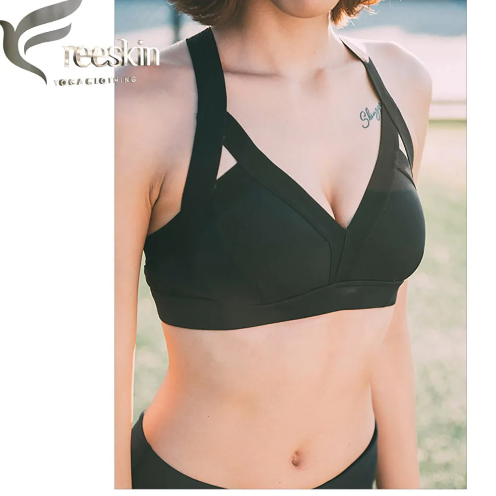 Zhangyunuo Yoga Sexy patchwork Bras Push Up Sports Bra Yoga Running Fitness Yoga Bras Padded Stithching color Sports Top Female