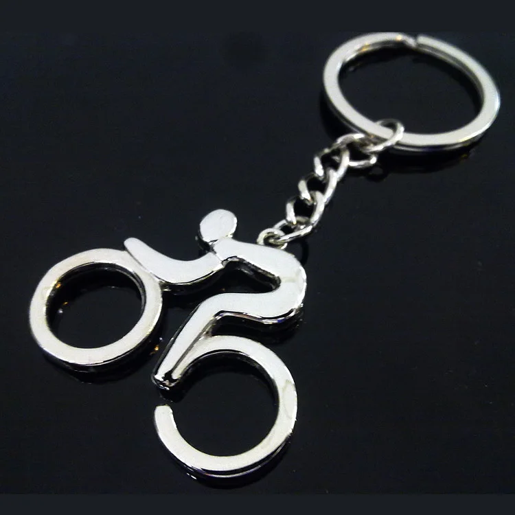 10pcs/lot fashion bicycle bike shaped metal key chain keychain key ring