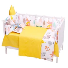 5 шт./компл. набор постельных принадлежностей для малышей Детская кроватка Постельное белье малыша Хлопок Детская кроватка Наборы для мальчиков и девочек постельные принадлежности для новорожденных бамперы детская комната простыня