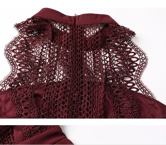 Женские летние однотонные без плеча с высокой талией кружевной комбинезон