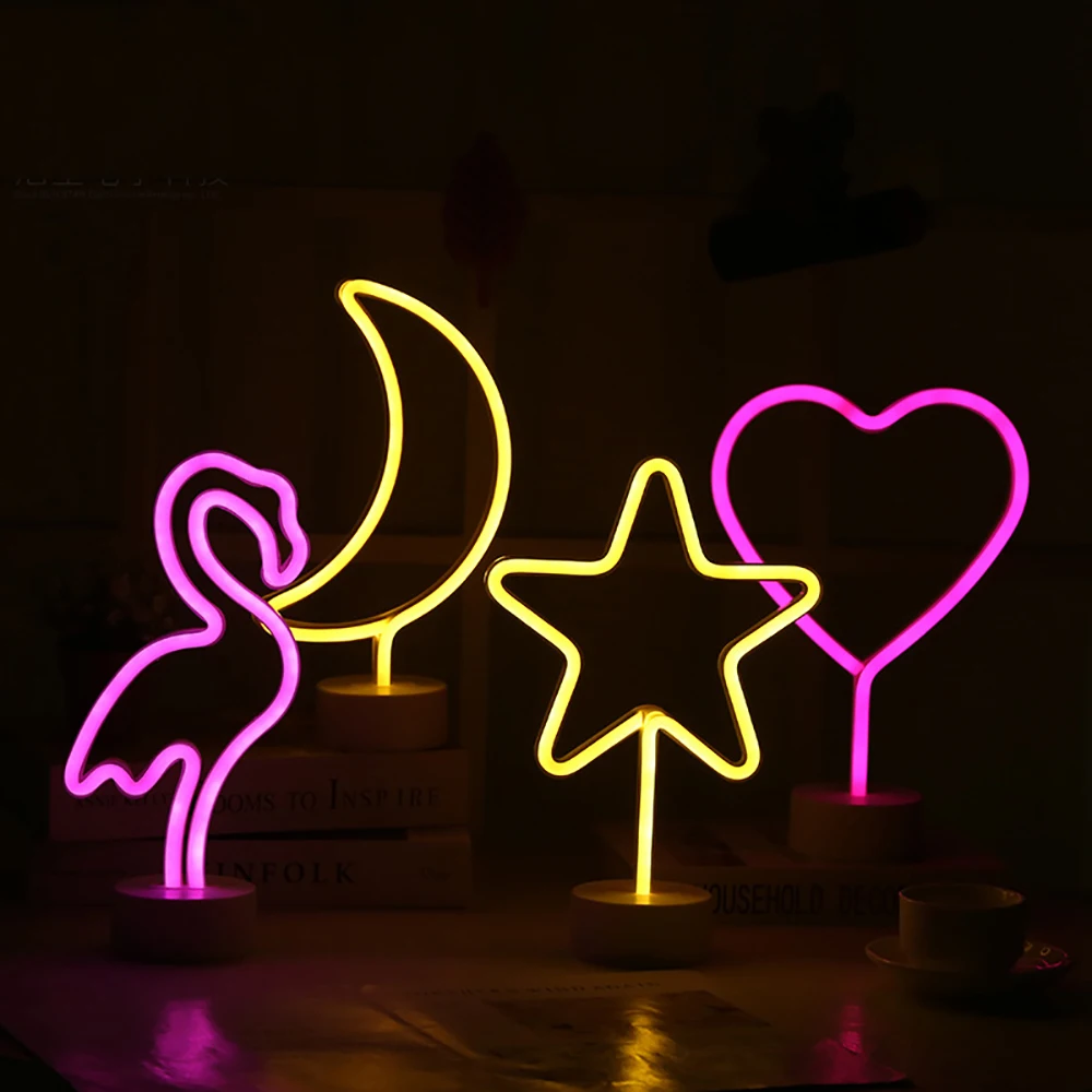Us 6 81 15 Off Drop Shipping Cute Night Light Rainbow Neon Sign Led Rainbow Light For Home Decoration Neon Lamps For Girls Bedroom Cactus Lamp In