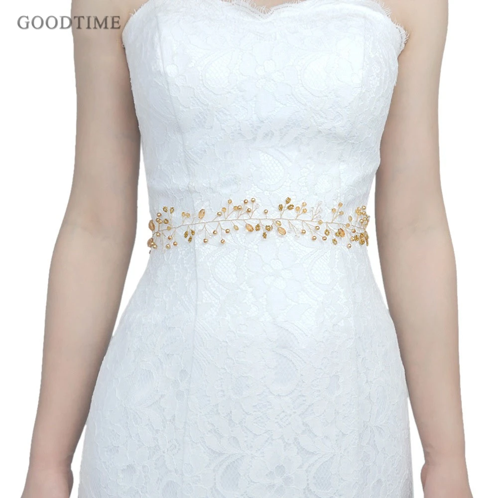 Благородный золотой жемчуг свадебный пояс Свадебные аксессуары для платья