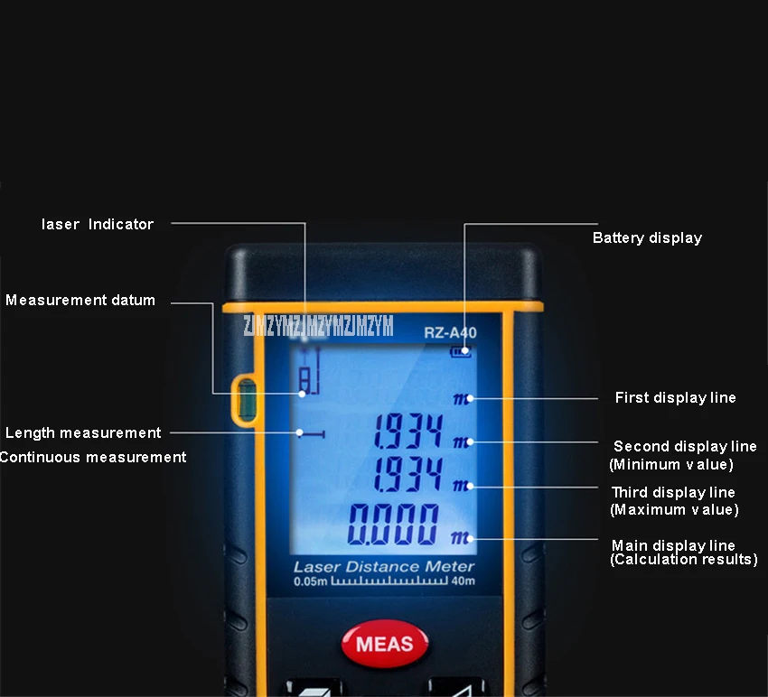 A40 40 м ЖК-дисплей Дисплей лазерный дальномер лазерный Площадь Объем Мера устройства правитель Тесты инструмент