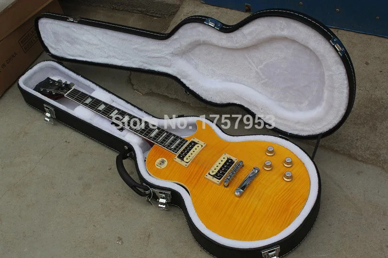 

Free shipping Factory Custom Shop 100% New Flame Maple Top Slash Standard Electric Guitar with Free Slash Hard Case In Stock 115