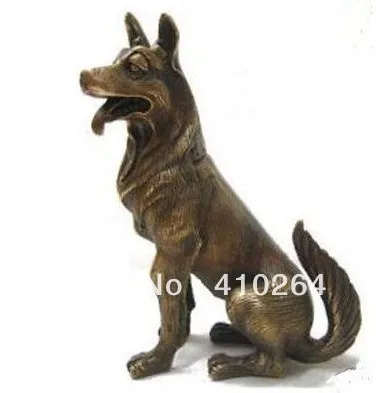 

0116P old craft ] Fast Shipping Chinese bronze nice German Shepherd Dog Statue (A0314)