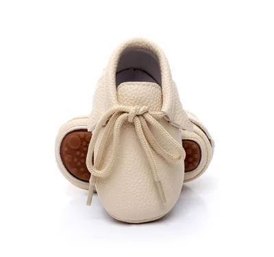 Hongteya из искусственной кожи, для детей мокасины сплошной на шнуровке жесткий резиновая подошва детская обувь для первых шагов новорожденных, обувь для детей - Цвет: color 14