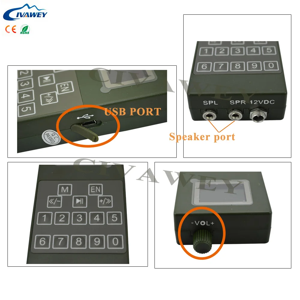 Timer on/off 2PCS 50w Loud speaker+ remote controller+ main device hunting bird voice sound mp3 player hunting voice decoy