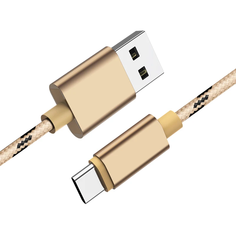 Mofi Micro usb type-C кабель передачи данных для быстрой зарядки нейлон данных для Xiaomi huawei samsung Oneplus type-C телефонный кабель - Цвет: Gold