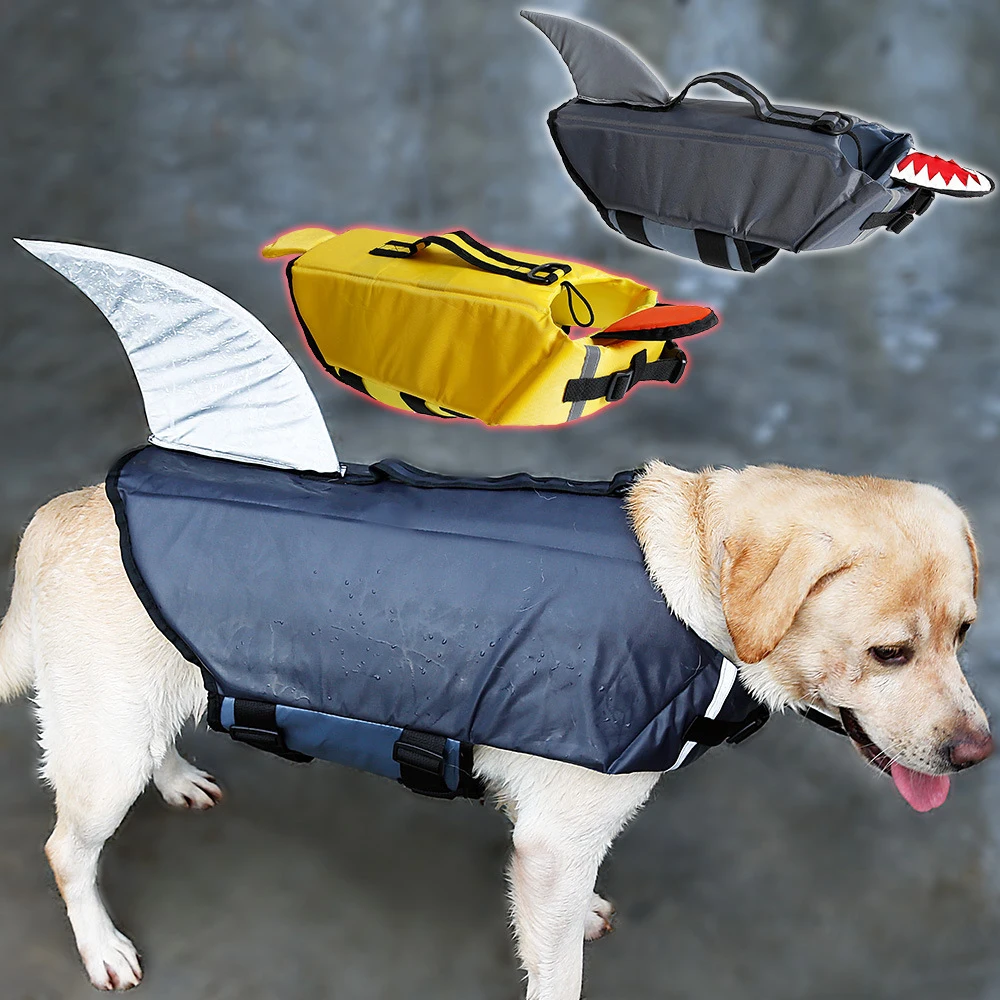 

JORMEL Pet Dog Life Jacket Safety Clothes Life Vest Collar Harness Saver Pet Dog Swimming Preserver Clothes Summer Swimwear