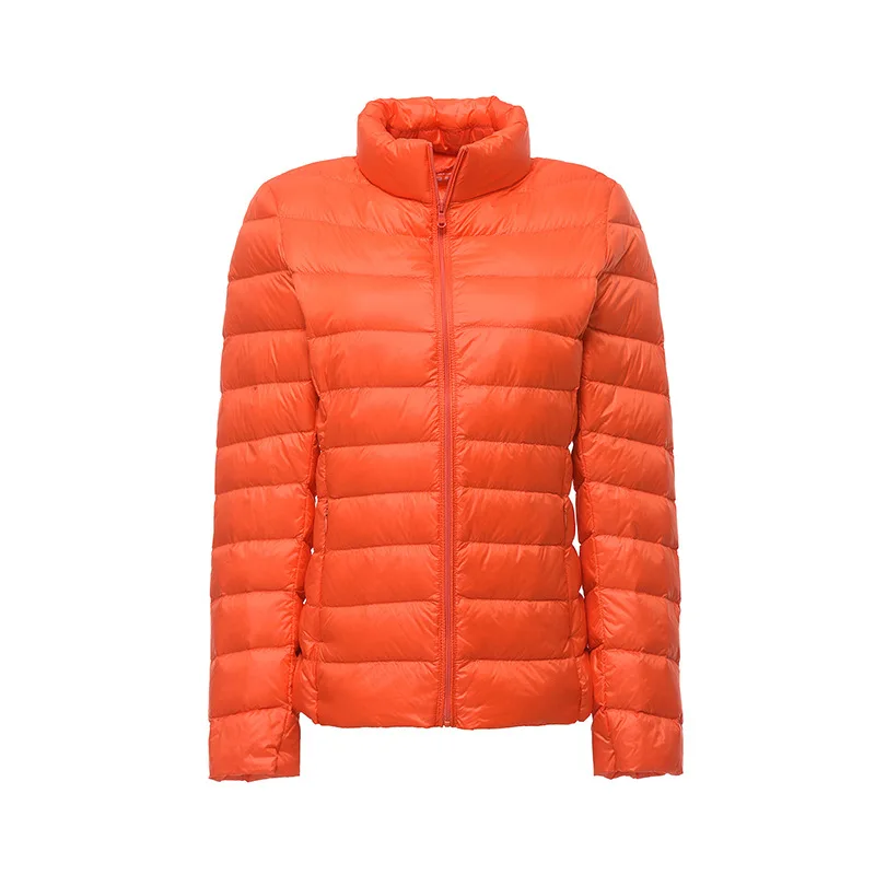 Goedkoop Vrouwen Winter Licht Jas Vrouw Donsjack Lichtgewicht Vrouwelijke Volledige Jas Veer Ultra Dunne Donsjack Lange Mouw Maat S XXXL