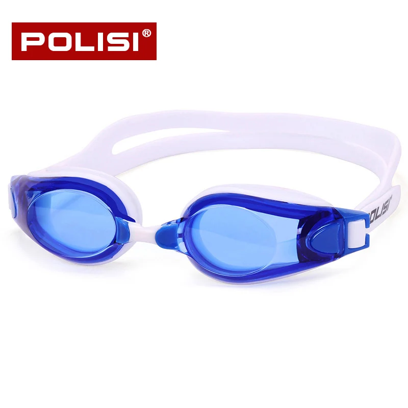 blue white Очки для плавания, профессиональные водонепроницаемые очки для плавания, анти-туман, анти-УФ очки для плавания, для улицы, высокое качество - Цвет: blue white