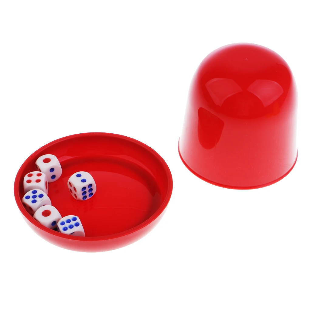 Dice Guessing Game Set Dice Cup Shaker with 6pcs Digital Dices for KTV Bar Pub Party Gambling Casino Poker Dice Game Accessories