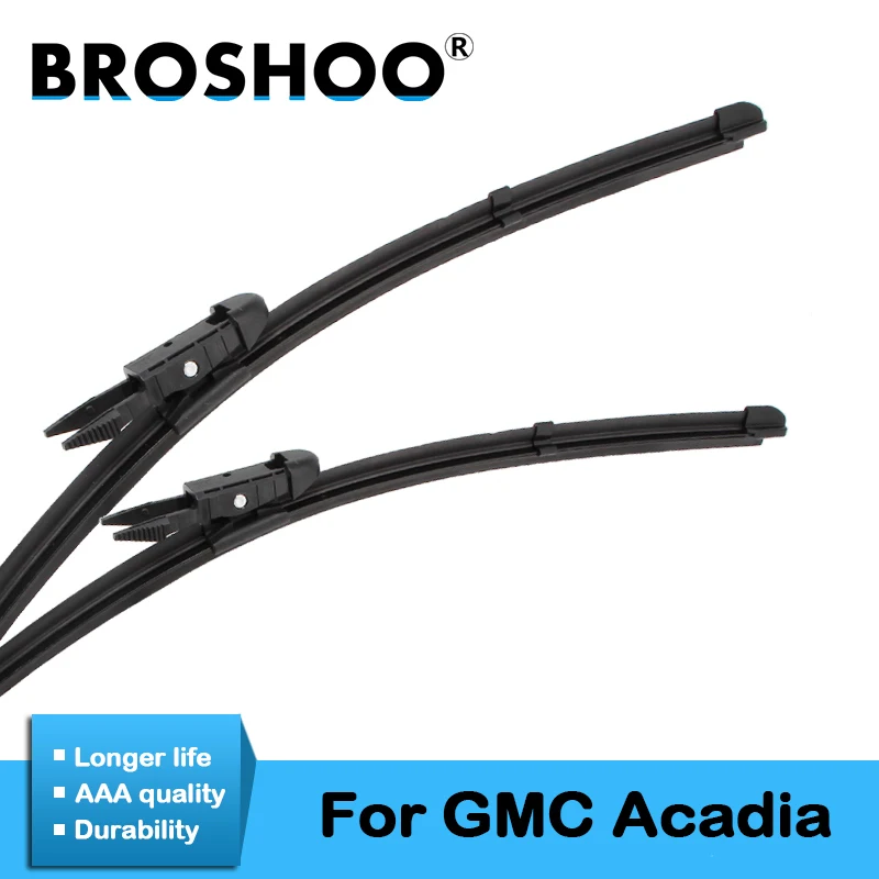 

BROSHOO Car Wiper Blades Rubber For GMC Acadia 2007 2008 2009 2010 2011 2012 2013 2014 2015 2016 Fit Push Button/Pinch Tab Arms