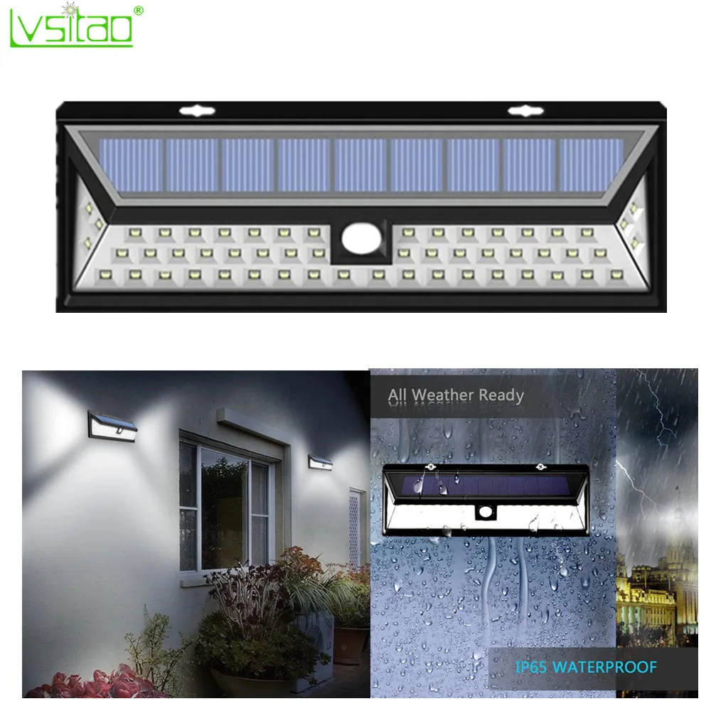 

Bright 54LED Solar Wall Light PIR Motion Sensor Night Light Waterproof Energy Saving For Diveway Patio Garden Path Security Lamp