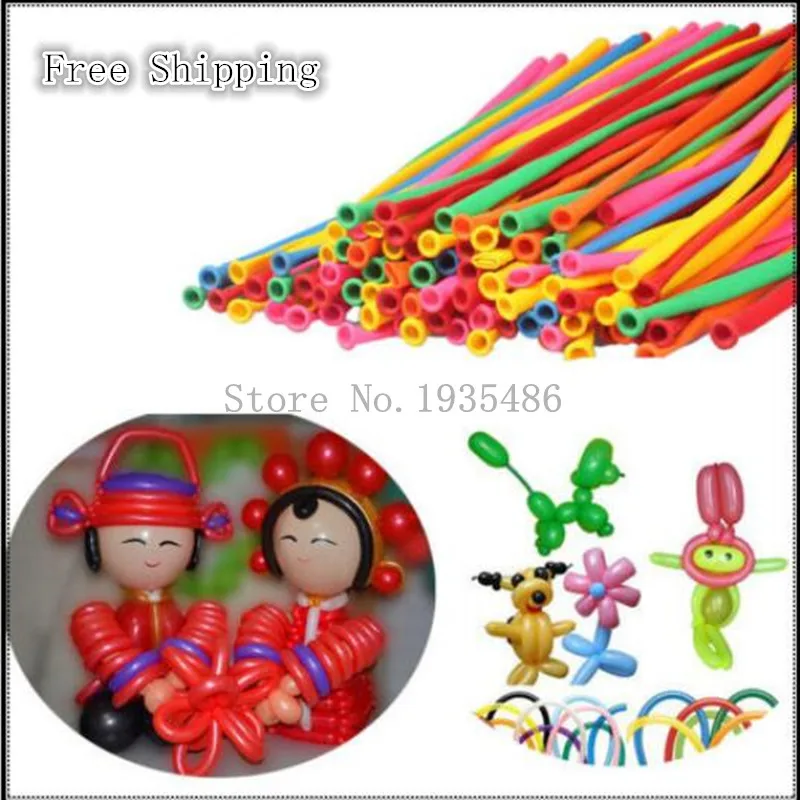 

100%latex balloons 200 pieces/lot Mix color balloons Wedding Birthday Party Decoration Magic baloon Assorted Latex Long Balloon