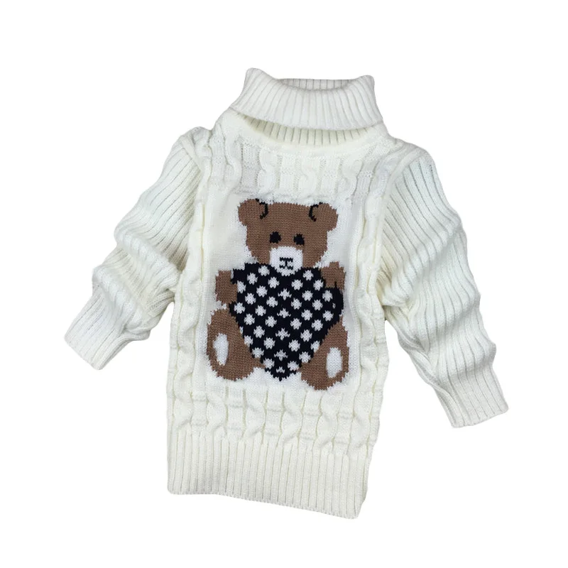 

2016 New Cartoon Autumn Winter Baby Boys Girls Kids Children's Babi Warm Turtleneck Sweaters Pullover Cardigans Top clothes Out
