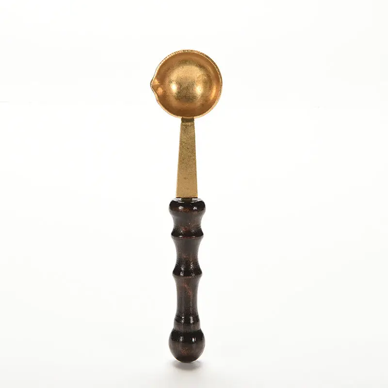 2016 Anti Hot Wax Spoon Wax Stamp Sealing Wax Spoon Vintage Wood Handle