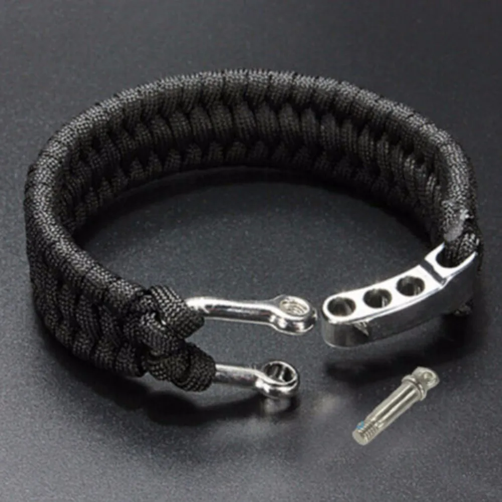 

Braided Paracord Bracelets For Men Women Outdoor Camping Parachute Rope Clasp Survival Bracelet Multi-Function Adjustable
