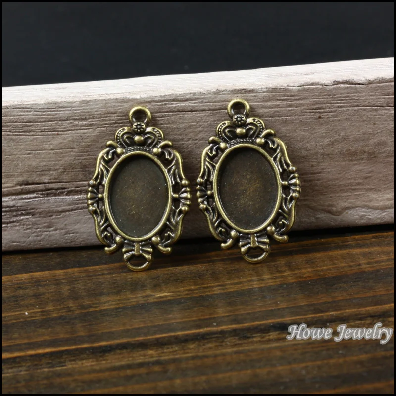 New Vintage 60pcs Antique Bronze Oval Cameo/cabochon Frame Pendant