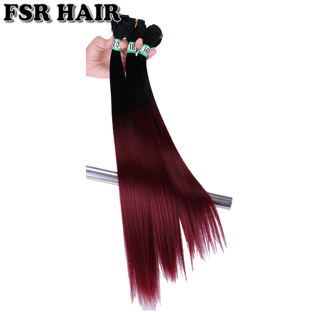 Pacotes de cabelo ombre borgonha extensão do
