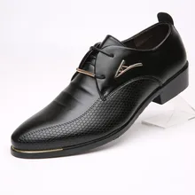 30% OFF Brand Men Shoes Leather Lace-up Pointed Toe Breathable Wedding Business Oxfords Casual Men’s Shoes for Male